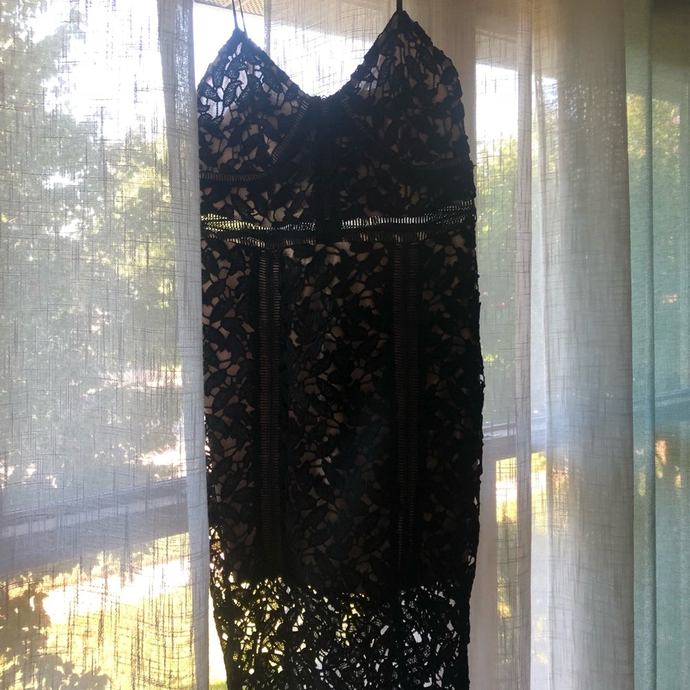 Black & tan lace dress